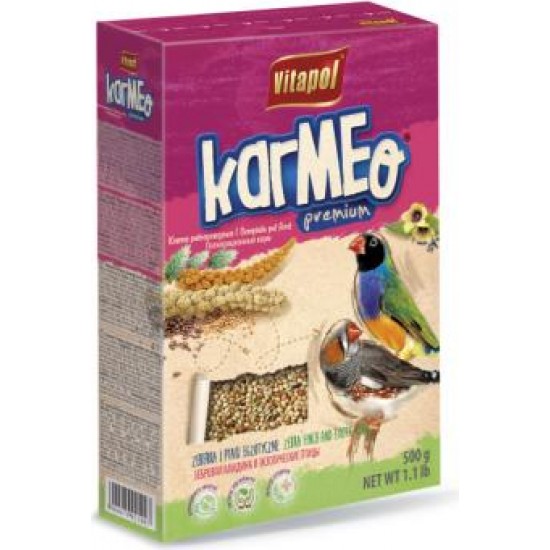 Vitapol KARMEO PREMIUM Pilnvērtīga barība zebru zuktiem un eksotiskiem putniem 500g