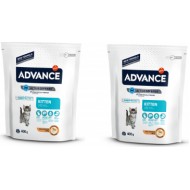 ADVANCE CAT KITTEN 0,4+0,4kg - КAĶĒNIEM NO 2 LĪDZ 12 MENEŠIEM (VISTA UN RĪSI)