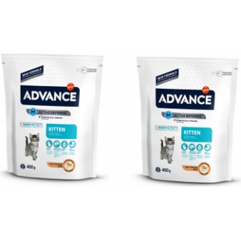 ADVANCE CAT KITTEN 0,4+0,4kg - КAĶĒNIEM NO 2 LĪDZ 12 MENEŠIEM (VISTA UN RĪSI)