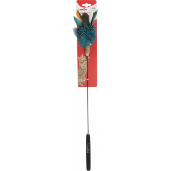 Rotaļlieta Kaķiem - Nūja ar spalvām un bumbu 65cm