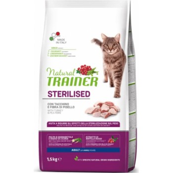 NT CAT ADULT STERILISED TURKEY 1,5 KG - pilnvērtīga sausā barība ar tītaru pieaugušiem sterilizētiem kakiem