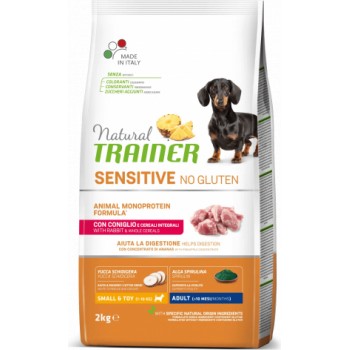 NT DOG SENSITIVE NO GLUTEN ADULT MINI RABBIT 2 KG - PILNVĒRTĪGA BEZ GLUTĒNA AR TRUŠA GAĻU UN PILNGRAUDU GRAUDAUGIEM MAZU/ĻOTI MAZU ŠĶIRŅU PIEAUGUŠIEM SUŅIEM