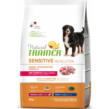 NT DOG SENSITIVE NO GLUTEN ADULT MEDIUM/MAXI RABBIT 3 KG- PILNVĒRTĪGA BEZGLUTĒNA AR TRUŠU GAĻU LIELO UN VIDĒJO ŠĶIRŅU PIEAUGUŠIEM SUŅIEM