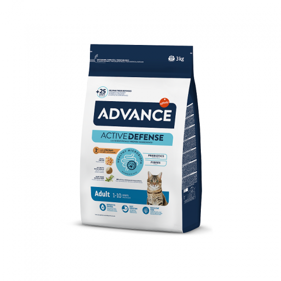 ADVANCE CAT ADULT CHICKEN 3.0KG- PIEAUGUŠIEM KAĶIEM (VISTA UN RĪSI)