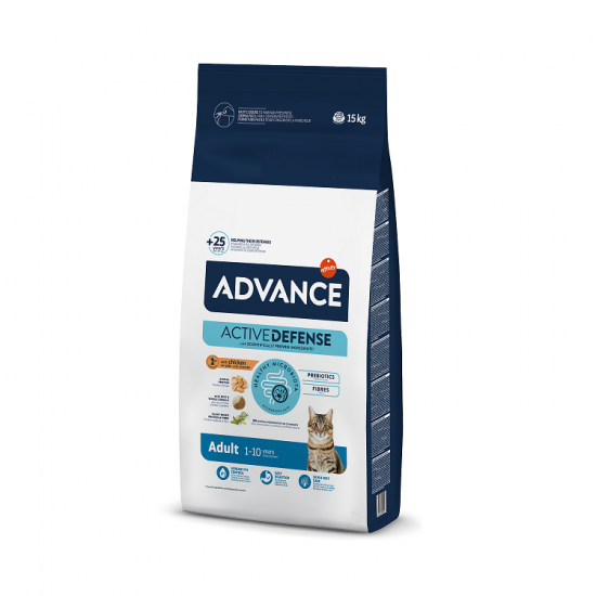 ADVANCE CAT ADULT CHICKEN 15.0KG- PIEAUGUŠIEM KAĶIEM (VISTA UN RĪSI)
