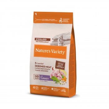 NV Cat No Grain Adult Sterilized Turkey 1.25 kg - pilnvērtīga bezgraudu barība pieaugušiem sterilizētiem kaķiem, ar tītara gaļu