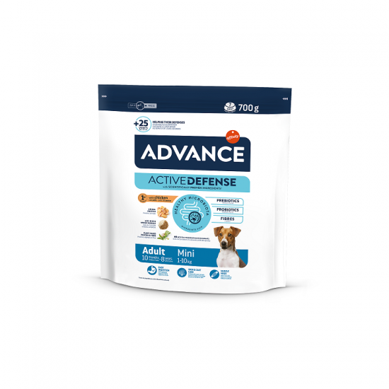 Advance Dog Mini Adult 700g - pilnvērtīga augstās kvalitātes sausā barība mazo šķirņu pieaugušiem suņiem