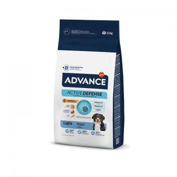 ADVANCE DOG ADULT MAXI LIGHT 12KG - pilnvērtīga un sabalansēta barība pieaugušiem lielo šķirņu suņiem ar tendenci pieņemties svarā