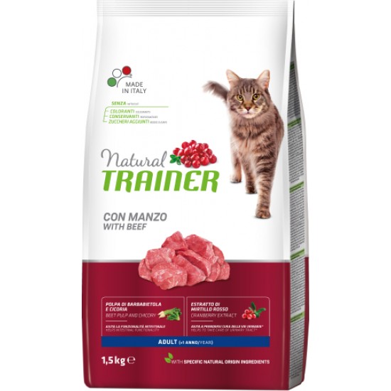 NT CAT ADULT BEEF 1,5KG - pilnvērtīga sausā barība ar lliellopu gaļu pieaugušiem kaķiem