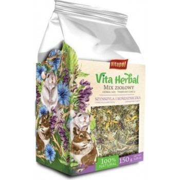Vitapol VITA HERBAL for chinchila and degu, herbal mix 150 g - papildabtība, zāļu maisījums šinšillām un degu