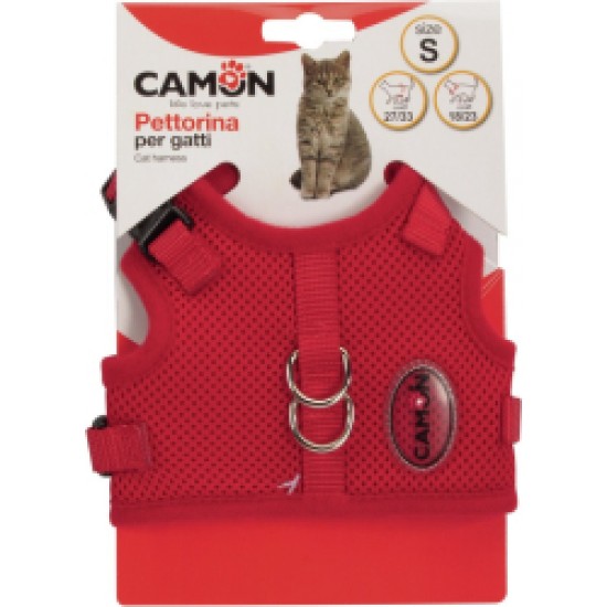 Camon Krūšu siksna kaķiem regulējama sarkana M izm. 24-32 cm 33-40 cm