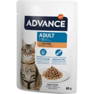Advance Cat Adult Chicken 85gr - pilnvērtīga sabalansēta augstas kvalitātes mitrā barība pieaugušiem kaķiem vecumā no 1 līdz 10 gadiem. Ar vistas gaļu. (12gb)