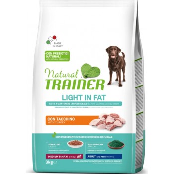 NATURAL TRAINER DOG WEIGHT CARE ADULT MEDIUM/MAXI TURKEY 3KG - Pilnvērtīga un sabalansēta barība svara kontrolei lielo/vidējo šķirņu pieaugušiem suņiem