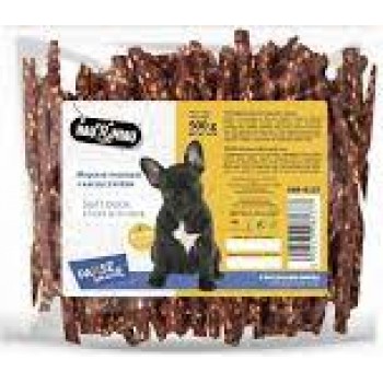 HAU & MIAU soft duck sticks with rice 500g - papildbarība pieaugušiem suņiem, mīkstie kociņi ar pīles gaļu un rīsiem
