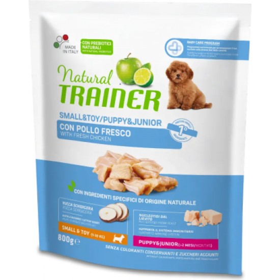 NATURAL TRAINER REGULAR MINI PUPPY/JUNIOR CHICKEN 0.8 KG - Pilnvērtīga un sabalansēta barība mazo un ļoti mazo šķirņu kucēniem