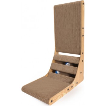 Camon Kaķu nagu skrāpis no kartona ar 2 bumbiņām 46x28x65h cm