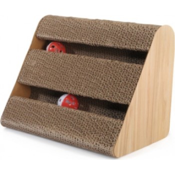 Camon Kaķu nagu skrāpis no kartona ar 2 bumbiņām 27x18x21h cm
