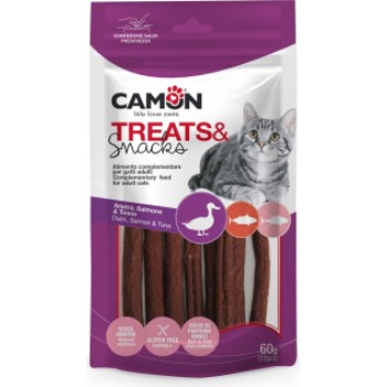 Camon Gardums kaķiem - pīles, laša un tunča nūjiņas 60g