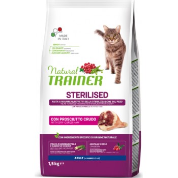 NT CAT ADULT STERILISED DRY-CURED HAM&PEA 1.5 kg - pilnvērtīga un sabalansēta barība sterilizētiem pieaugušiem kaķiem no 1 gada vecuma