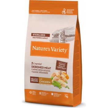 Nature's Variety Cat Healthy Grain Adult Sterilized Chicken 7Kg - pilnvērtīga sausa barība pieaugušiem sterilizētiem kaķiem, ar vistas gaļu un veselīgiem graudiem