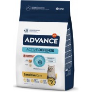 ADVANCE CAT ADULT SENSITIVE CARE SALMON 10KG - pilnvērtīga sausa barība pieaugušiem kaķiem, ar lasi