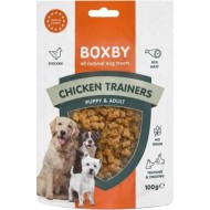 BOXBY CHICKEN TRAINERS 100G - UZKODAS KUCĒNIEM UN PIEAUGUŠIEM SUŅIEM (100% VISTA)