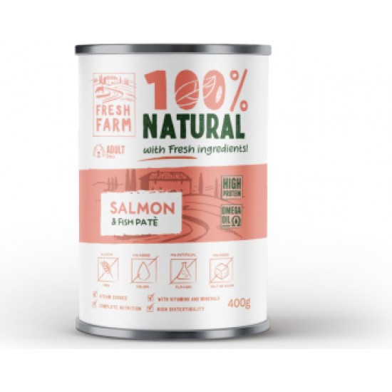 Prefera PF Fresh Farm Dog Smooth pate salmon & fish 400 gr