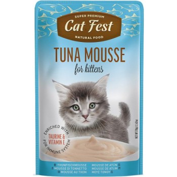 CatFest Kitten Tuna Mousse 70g - Mitrā papildbarība ar tunci, maiga putētā tekstūra, ideāli piemērota maziem kaķēniem