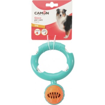 Camon Rot. Suņiem Termoplast. riņķis ar virvi un pīkstuli 16cm