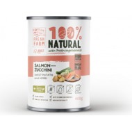 Prefera PF Fresh Farm DOG Coarse pate salmon, zucchini, sweet potatoe & herbs 400 gr - pilnvērtīga mitrā barība, rupjas konsistences pastēte, lasis, cukini, saldie kartupeli un garšaugi 400 g.
