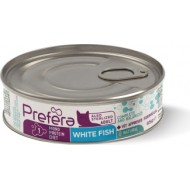 PF Fresh Farm CAT Prefera MPD Adult white fish 85 gr - pilnvērtīga mitrā barība pieaugušiem kaķiem (arī sterelizētiem), monoproteīna barība ar balto zivi.