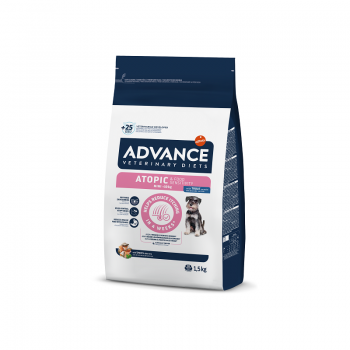 ADVANCE VETERINARY DIETS DOG ATOPIC MINI 1.5KG - MAZO ŠĶIRŅU PIEAUGUŠIEM SUŅIEM AR ATOPISKO DERMATĪTU