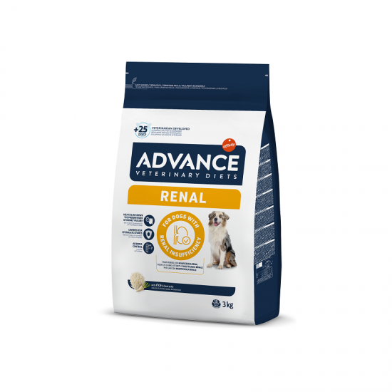 ADVANCE VETERINARY DIETS DOG RENAL 3KG - SUŅIEM AR NIERU DARBĪBAS TRAUCĒJUMIEM