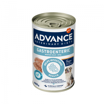 ADVANCE VETERINARY DIET DOG GASTROENTERIC MED/MAXI 400G - KONSERVI VIDĒJO UN LIELU ŠĶIRŅU SUŅIEM AR GREMOSANAS TRAUCĒJUMIEM