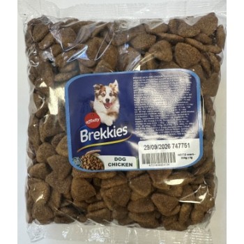 Fasēta barība BREKKIES dog Chicken&Veg. monokibble 0,5kg - pilnvērtīga sausā barība pieaugušiem suņiem - ar vistas gaļu, dārzeņiem un graudaugiem.