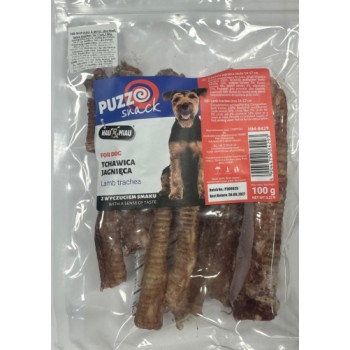 HAU & MIAU dog treat, lamb trachea, length, 14-17cm, 100 g - papildbarība pieaugušiem suņiem, kaltēta jēra traheja,14-17cm.