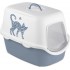Stefanplast Kaķu tualete CATHY GRIFFE MEOW (zils/balts)