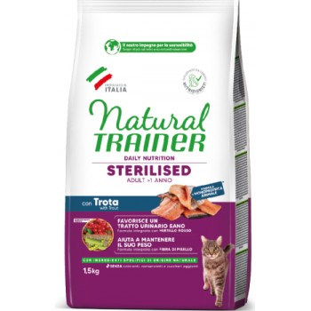 NT CAT ADULT STERILIZED ADULT WITH TROUT 1.5 KG - PIEAUGUŠIEM STERILIZĒTIEM KAĶIEM, AR FORELI