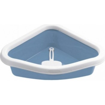 STEFANPLAST Kaķu stūra tualete SPRINT CORNER (debeszils/balts) cm 56x40x14h