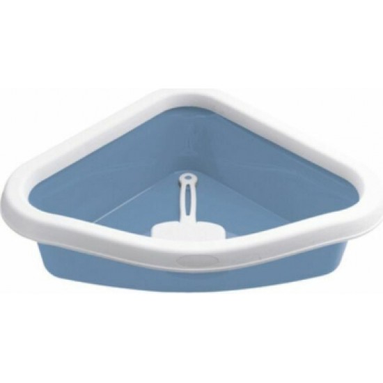 STEFANPLAST Kaķu stūra tualete SPRINT CORNER (debeszils/balts) cm 56x40x14h