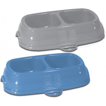 STEFANPLAST BREAK 13 dubultā neslīdoša bļoda 0.2+0.2l (debeszila vai pēlēka) cm 21x13x5h