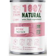 PREFERA Fresh Farm Dog Smooth pate with pork 800 gr - pilnvērtīga barība, pastētes veida konservi suņiem, ar cūkgaļu.