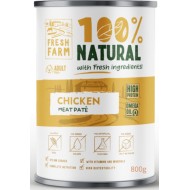 PREFERA Fresh Farm DOG Smooth pate with chicken 800 gr - pilnvērtīga barība suņiem, pastētes veida konservi ar vistas gaļu.