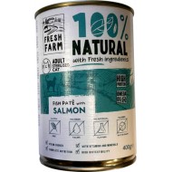 PREFERA Fresh Farm CAT Smooth pate with salmon & fish 400 gr - pilnvērtīga barība kaķiem, pastētes veida konservi kaķiem, ar lasi un zivīm.