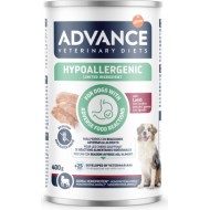 ADVANCE VETERINARY DIET DOG HYPOALLERGENIC LAMB 400G - KONSERVI SUŅIEM AR BARĪBAS NEPANESĪBU UN ALERĢIJĀM