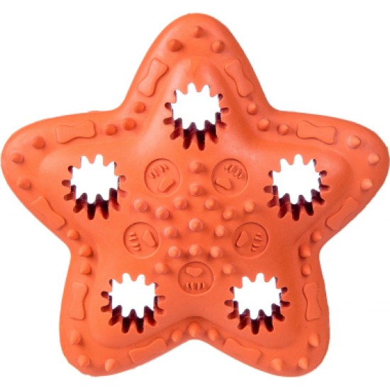 BARRY KING rotaļlieta suņiem, gumijas zvaigzne kārumiem, oranža, 12,5 cm