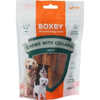 Boxby Chew with collagen 100g - papildbarība pieaugušiem suņiem, Boxby kārumi ar kolagēnu