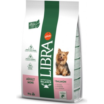 LIBRA DOG MINI ADULT SALMON 8kg - pilnvērtīga un sabalansēta sausā barība pieaugušiem mazo šķirņu suņiem. Ar lasi.