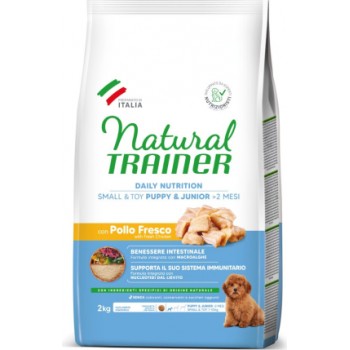 NATURAL TRAINER DOG SMALL&TOY PUPPY & JUNIOR 2KG - pilnvērtīga barība ar svaigu vistu mazo šķirņu kucēniem vecumā līdz 12 mēn.