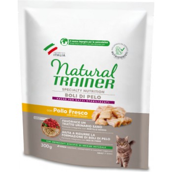 NATURAL TRAINER CAT HAIRBALL BOLI DI PELO CHICKEN 300GR - pieaugušiem kaķiem ar noslieci uz spalvu kamolu veidošanos kuņģa-zarnu traktā.